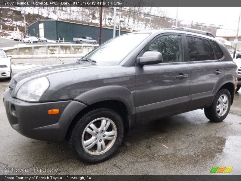 Dark Titanium Gray Metallic / Gray 2007 Hyundai Tucson SE 4WD