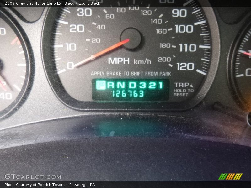 Black / Ebony Black 2003 Chevrolet Monte Carlo LS