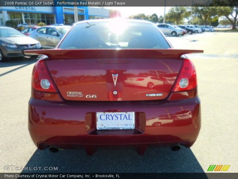 Performance Red Metallic / Light Taupe 2008 Pontiac G6 GXP Sedan