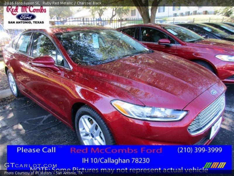 Ruby Red Metallic / Charcoal Black 2016 Ford Fusion SE