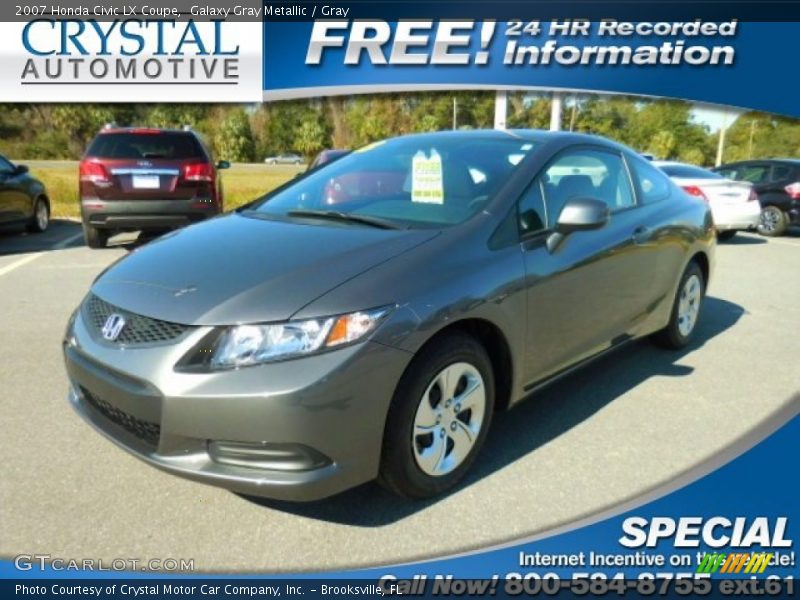 Galaxy Gray Metallic / Gray 2007 Honda Civic LX Coupe