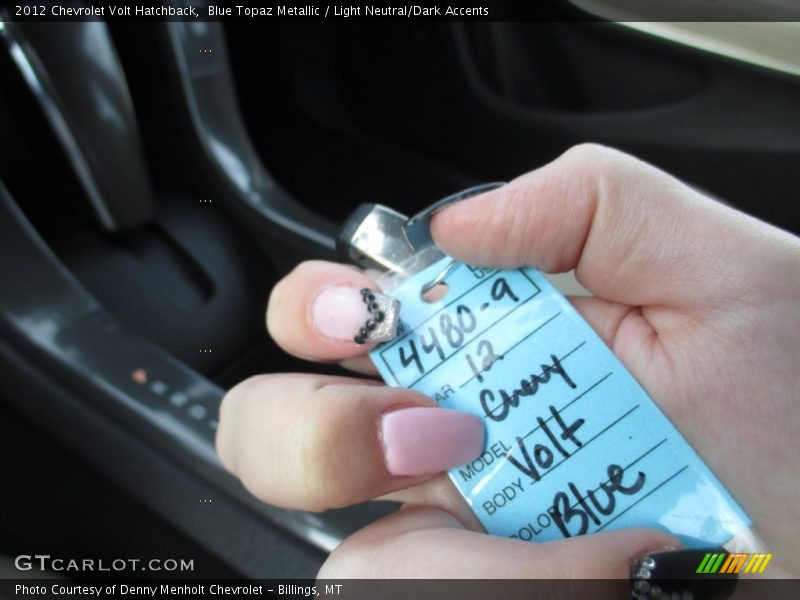 Blue Topaz Metallic / Light Neutral/Dark Accents 2012 Chevrolet Volt Hatchback