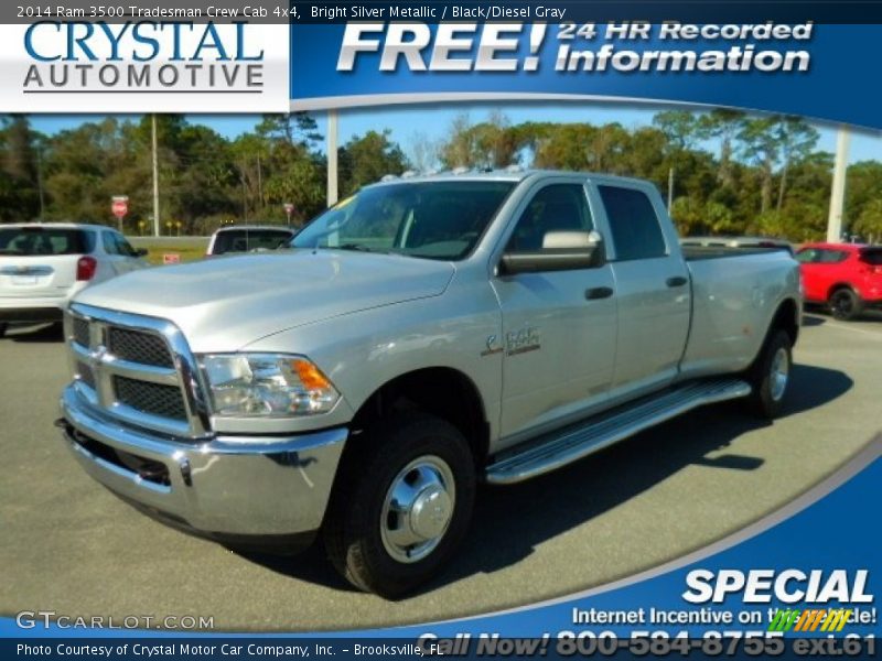 Bright Silver Metallic / Black/Diesel Gray 2014 Ram 3500 Tradesman Crew Cab 4x4