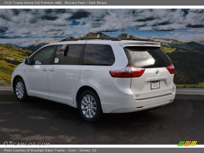 Blizzard Pearl / Dark Bisque 2016 Toyota Sienna XLE Premium AWD