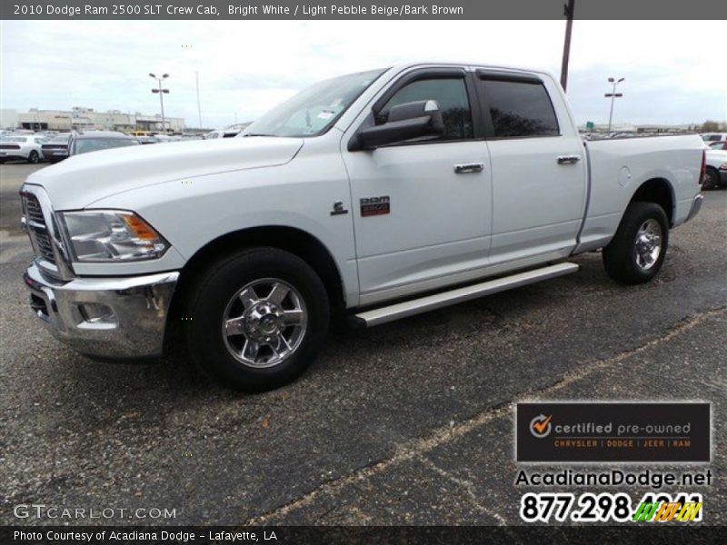 Bright White / Light Pebble Beige/Bark Brown 2010 Dodge Ram 2500 SLT Crew Cab