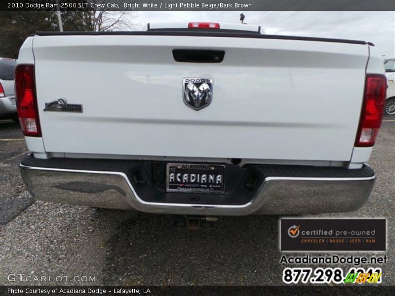 Bright White / Light Pebble Beige/Bark Brown 2010 Dodge Ram 2500 SLT Crew Cab