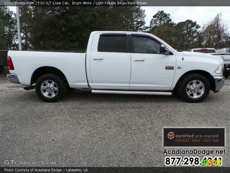 Bright White / Light Pebble Beige/Bark Brown 2010 Dodge Ram 2500 SLT Crew Cab
