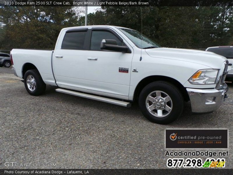 Bright White / Light Pebble Beige/Bark Brown 2010 Dodge Ram 2500 SLT Crew Cab