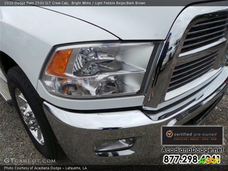 Bright White / Light Pebble Beige/Bark Brown 2010 Dodge Ram 2500 SLT Crew Cab