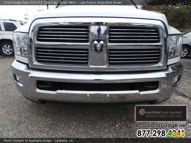Bright White / Light Pebble Beige/Bark Brown 2010 Dodge Ram 2500 SLT Crew Cab