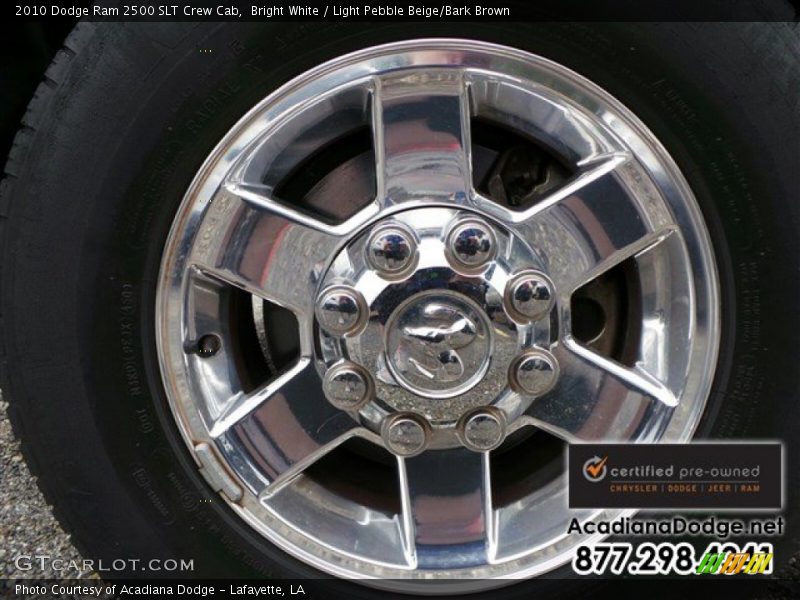 Bright White / Light Pebble Beige/Bark Brown 2010 Dodge Ram 2500 SLT Crew Cab