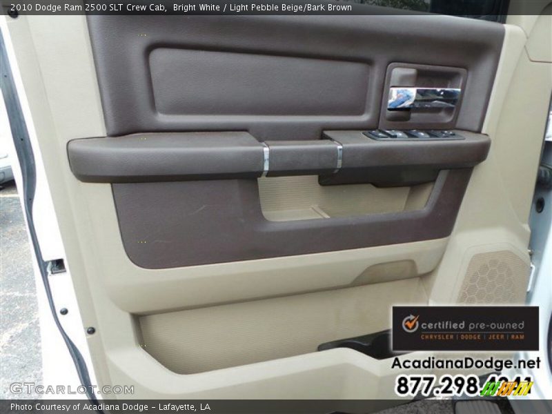 Bright White / Light Pebble Beige/Bark Brown 2010 Dodge Ram 2500 SLT Crew Cab