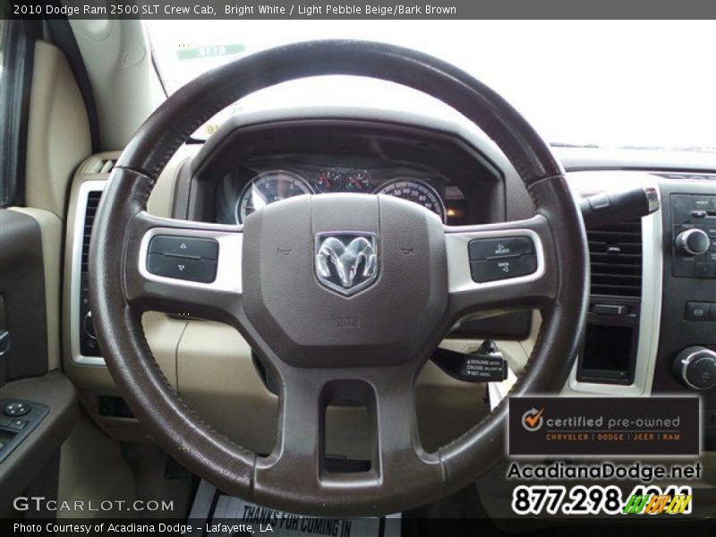 Bright White / Light Pebble Beige/Bark Brown 2010 Dodge Ram 2500 SLT Crew Cab