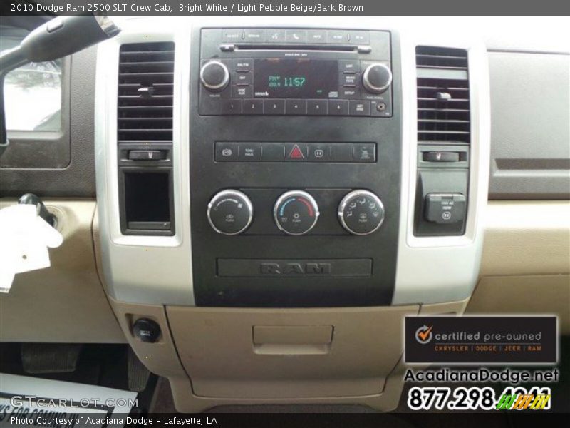 Bright White / Light Pebble Beige/Bark Brown 2010 Dodge Ram 2500 SLT Crew Cab