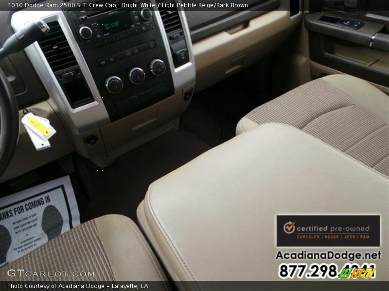 Bright White / Light Pebble Beige/Bark Brown 2010 Dodge Ram 2500 SLT Crew Cab