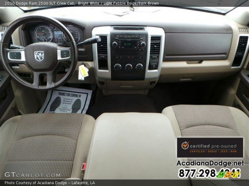 Bright White / Light Pebble Beige/Bark Brown 2010 Dodge Ram 2500 SLT Crew Cab