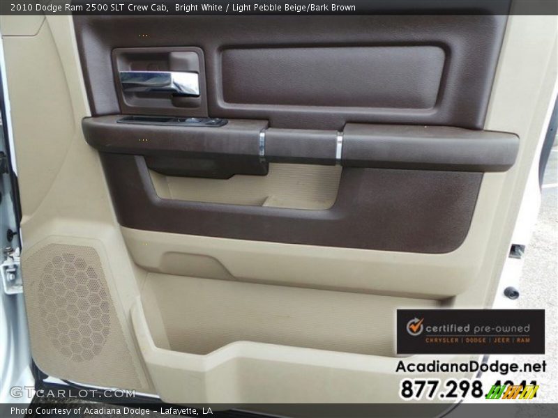 Bright White / Light Pebble Beige/Bark Brown 2010 Dodge Ram 2500 SLT Crew Cab