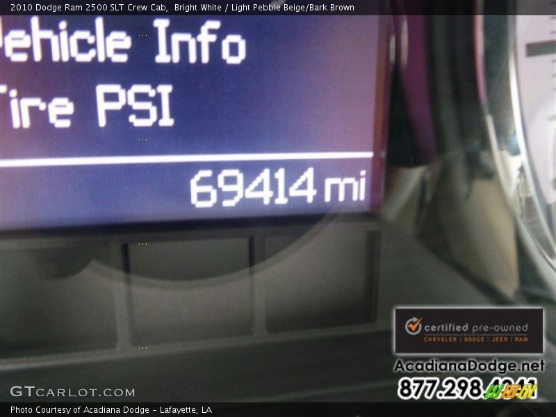 Bright White / Light Pebble Beige/Bark Brown 2010 Dodge Ram 2500 SLT Crew Cab