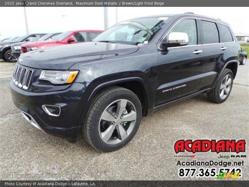 Maximum Steel Metallic / Brown/Light Frost Beige 2015 Jeep Grand Cherokee Overland