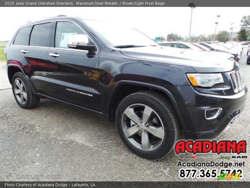 Maximum Steel Metallic / Brown/Light Frost Beige 2015 Jeep Grand Cherokee Overland