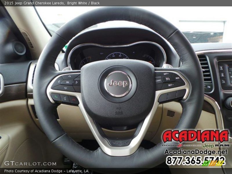 Bright White / Black 2015 Jeep Grand Cherokee Laredo