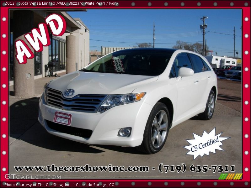 Blizzard White Pearl / Ivory 2012 Toyota Venza Limited AWD