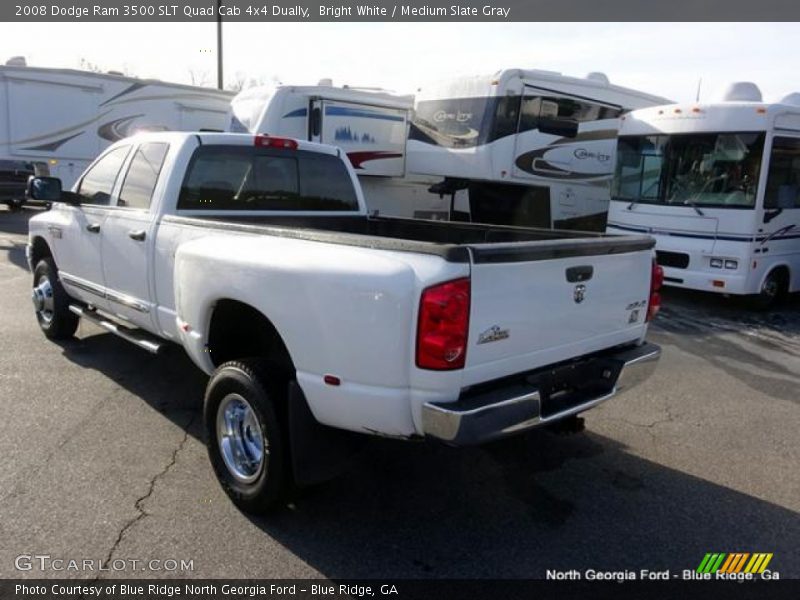 Bright White / Medium Slate Gray 2008 Dodge Ram 3500 SLT Quad Cab 4x4 Dually
