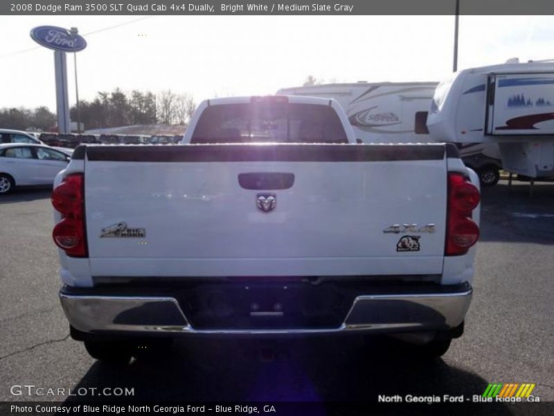 Bright White / Medium Slate Gray 2008 Dodge Ram 3500 SLT Quad Cab 4x4 Dually