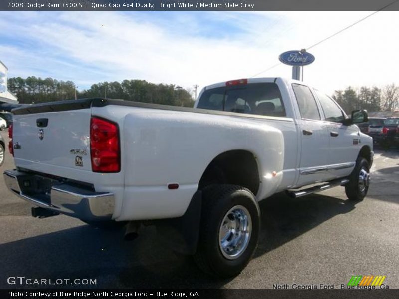 Bright White / Medium Slate Gray 2008 Dodge Ram 3500 SLT Quad Cab 4x4 Dually