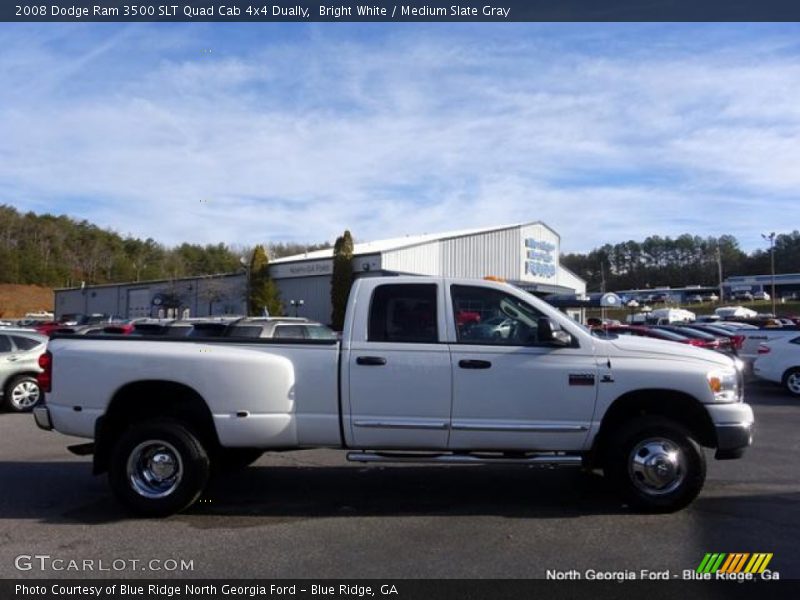 Bright White / Medium Slate Gray 2008 Dodge Ram 3500 SLT Quad Cab 4x4 Dually