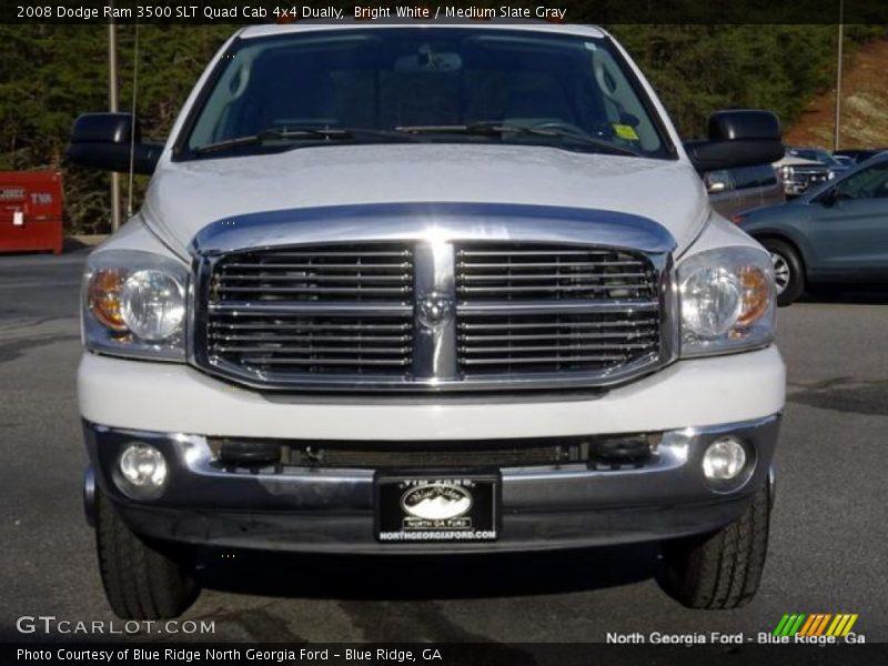Bright White / Medium Slate Gray 2008 Dodge Ram 3500 SLT Quad Cab 4x4 Dually