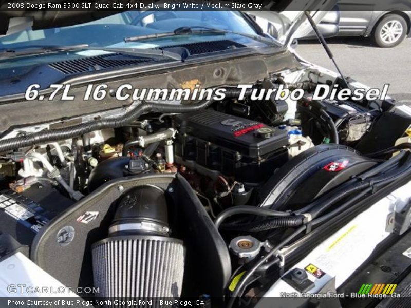 Bright White / Medium Slate Gray 2008 Dodge Ram 3500 SLT Quad Cab 4x4 Dually