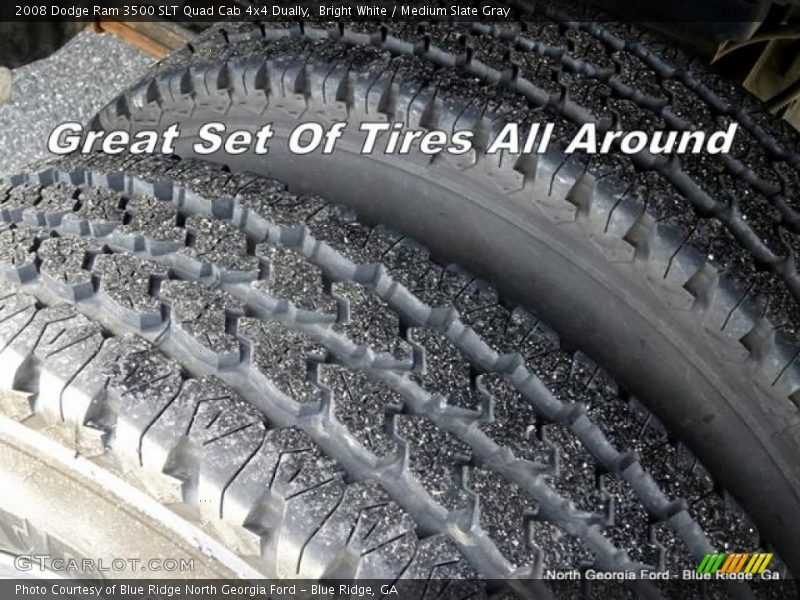 Bright White / Medium Slate Gray 2008 Dodge Ram 3500 SLT Quad Cab 4x4 Dually