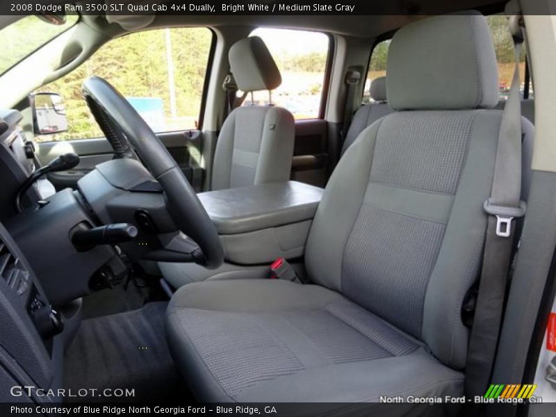Bright White / Medium Slate Gray 2008 Dodge Ram 3500 SLT Quad Cab 4x4 Dually