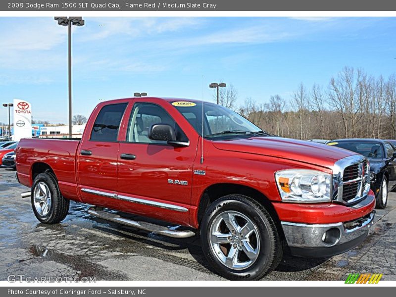 Flame Red / Medium Slate Gray 2008 Dodge Ram 1500 SLT Quad Cab