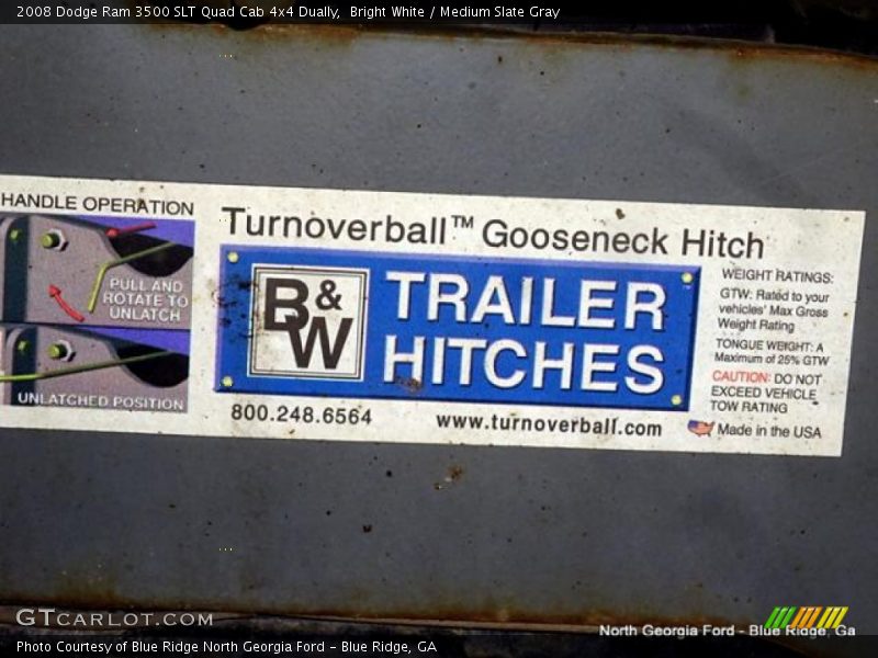 Bright White / Medium Slate Gray 2008 Dodge Ram 3500 SLT Quad Cab 4x4 Dually