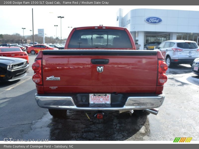 Flame Red / Medium Slate Gray 2008 Dodge Ram 1500 SLT Quad Cab