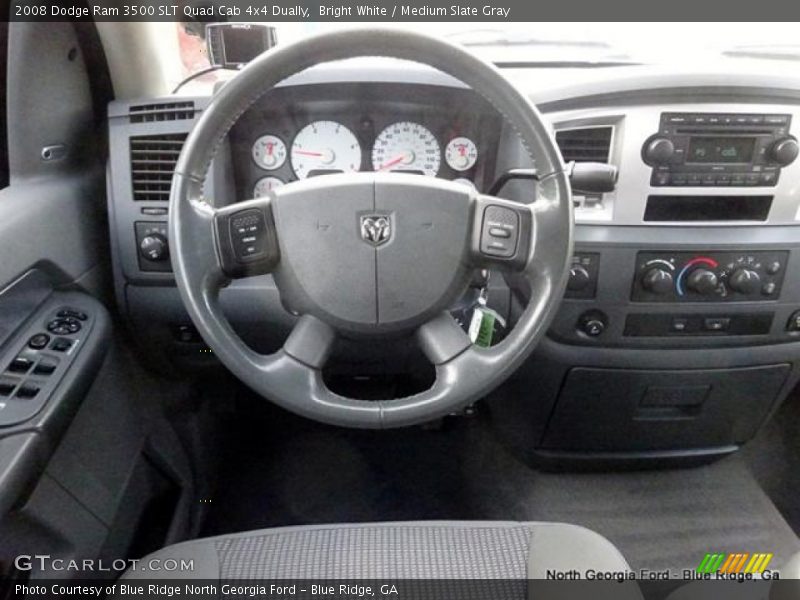 Bright White / Medium Slate Gray 2008 Dodge Ram 3500 SLT Quad Cab 4x4 Dually