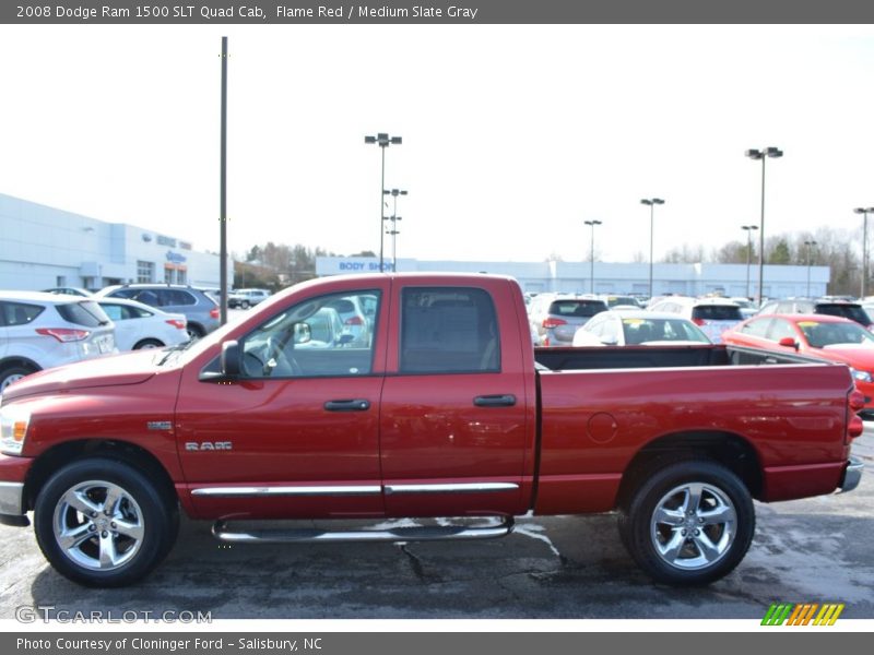 Flame Red / Medium Slate Gray 2008 Dodge Ram 1500 SLT Quad Cab
