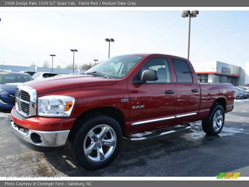 Flame Red / Medium Slate Gray 2008 Dodge Ram 1500 SLT Quad Cab