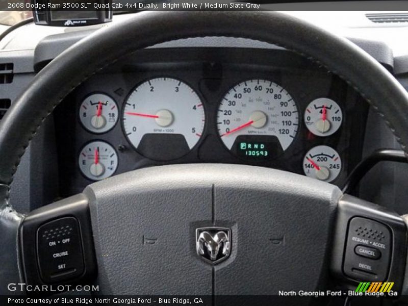 Bright White / Medium Slate Gray 2008 Dodge Ram 3500 SLT Quad Cab 4x4 Dually