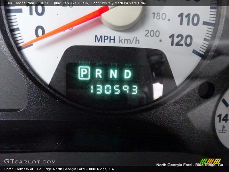 Bright White / Medium Slate Gray 2008 Dodge Ram 3500 SLT Quad Cab 4x4 Dually