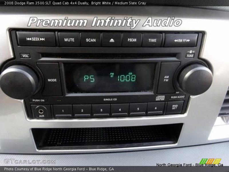 Bright White / Medium Slate Gray 2008 Dodge Ram 3500 SLT Quad Cab 4x4 Dually
