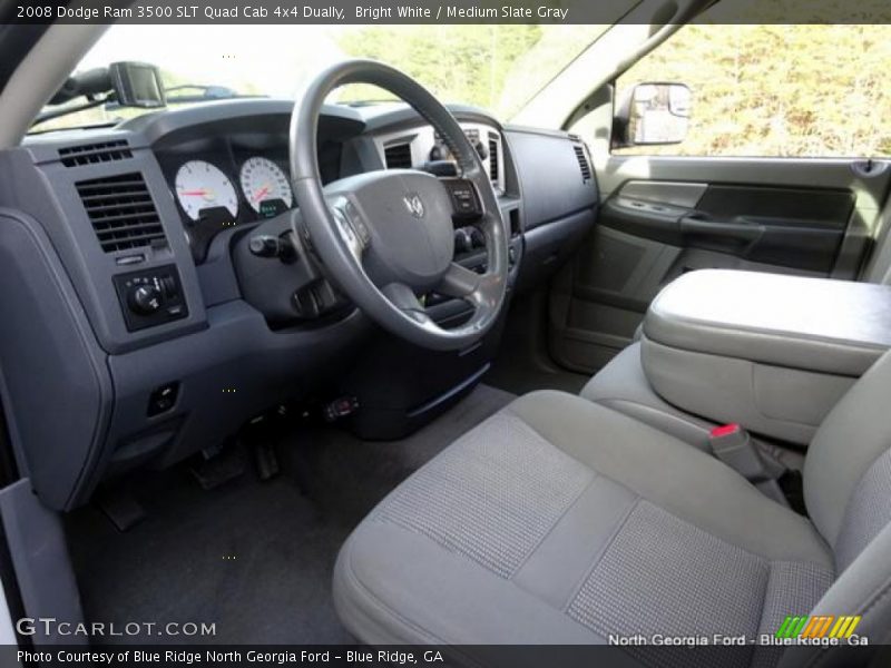Bright White / Medium Slate Gray 2008 Dodge Ram 3500 SLT Quad Cab 4x4 Dually