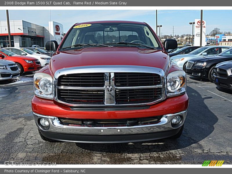 Flame Red / Medium Slate Gray 2008 Dodge Ram 1500 SLT Quad Cab
