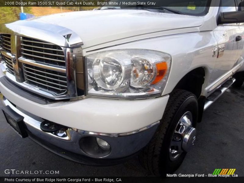 Bright White / Medium Slate Gray 2008 Dodge Ram 3500 SLT Quad Cab 4x4 Dually