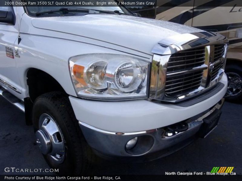 Bright White / Medium Slate Gray 2008 Dodge Ram 3500 SLT Quad Cab 4x4 Dually