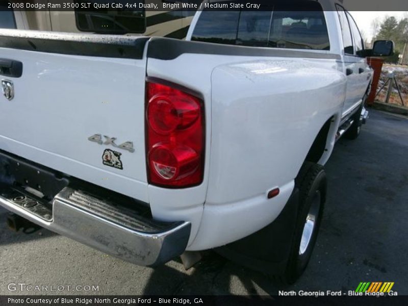 Bright White / Medium Slate Gray 2008 Dodge Ram 3500 SLT Quad Cab 4x4 Dually