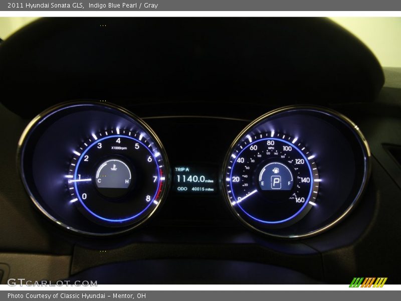 Indigo Blue Pearl / Gray 2011 Hyundai Sonata GLS