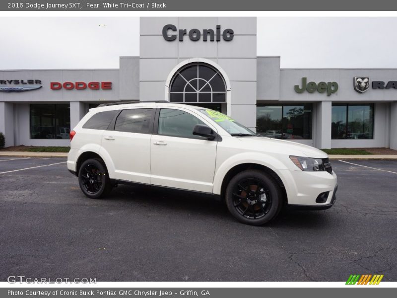 Pearl White Tri-Coat / Black 2016 Dodge Journey SXT